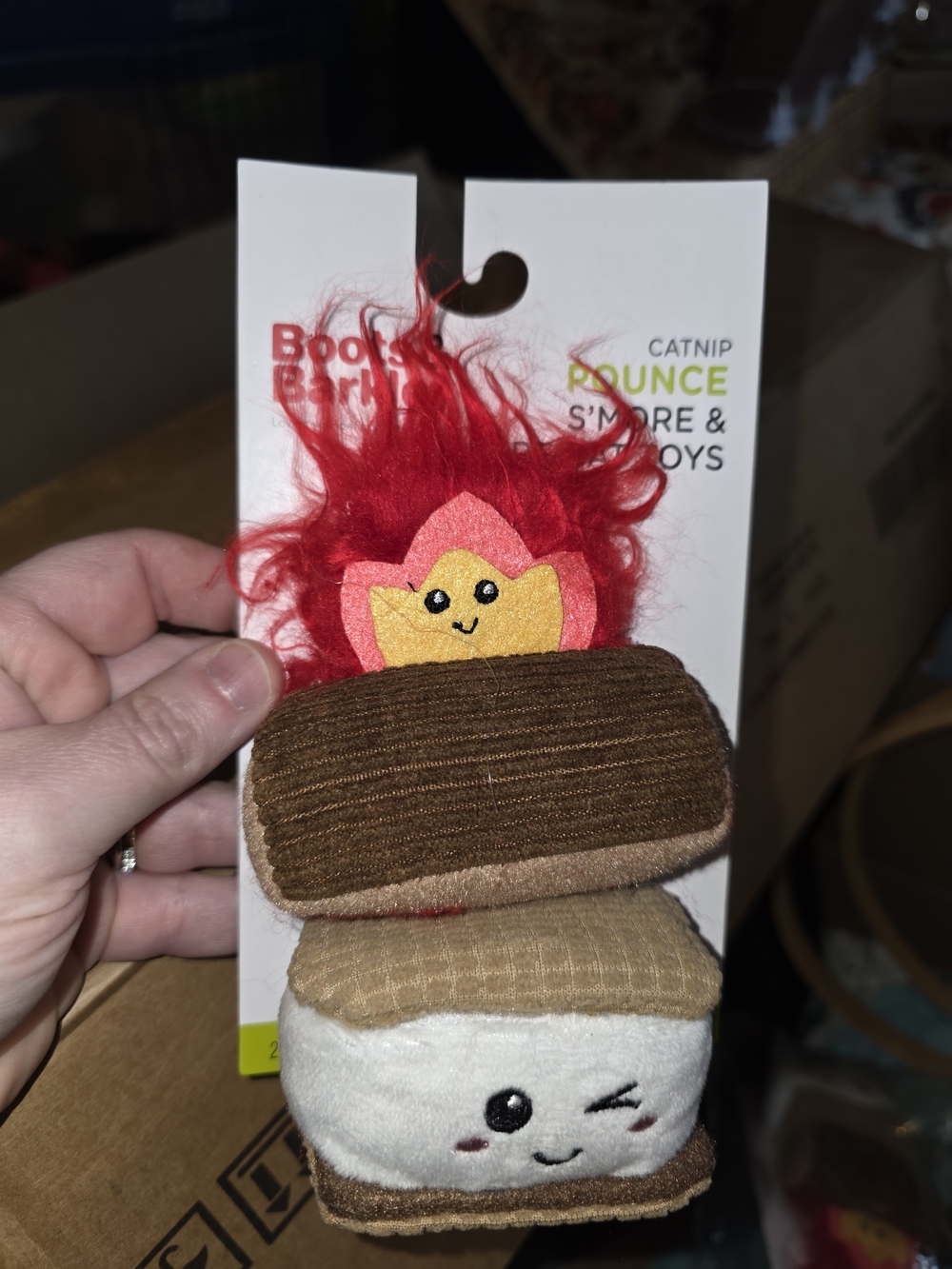 Catnip S'more Toy with Red Flame Plush